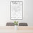 24x36 Rock Hill South Carolina Map Print Portrait Orientation in Classic Style Behind 2 Chairs Table and Potted Plant