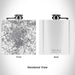 Rendered View of Rock Hill South Carolina Map Engraving on 6oz Stainless Steel Flask in White