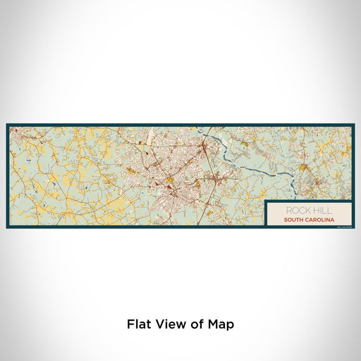 Flat View of Map Custom Rock Hill South Carolina Map Enamel Mug in Woodblock