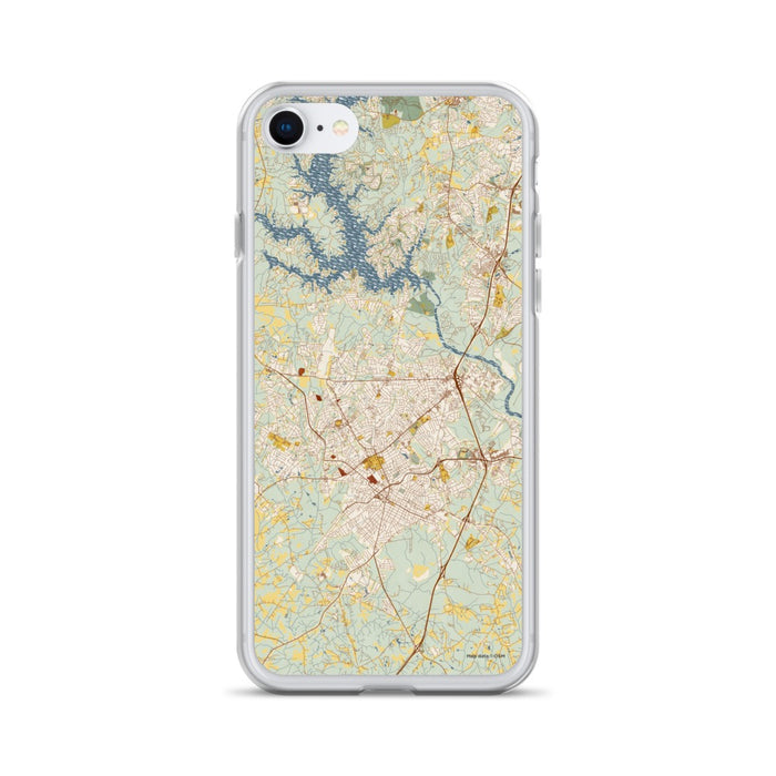 Custom Rock Hill South Carolina Map iPhone SE Phone Case in Woodblock