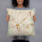 Person holding 18x18 Custom Rock Hill South Carolina Map Throw Pillow in Woodblock