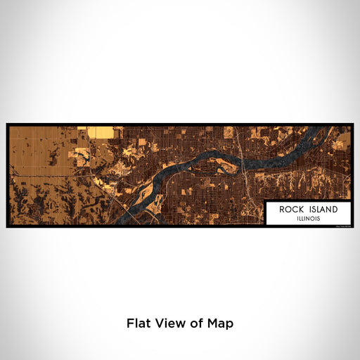 Flat View of Map Custom Rock Island Illinois Map Enamel Mug in Ember