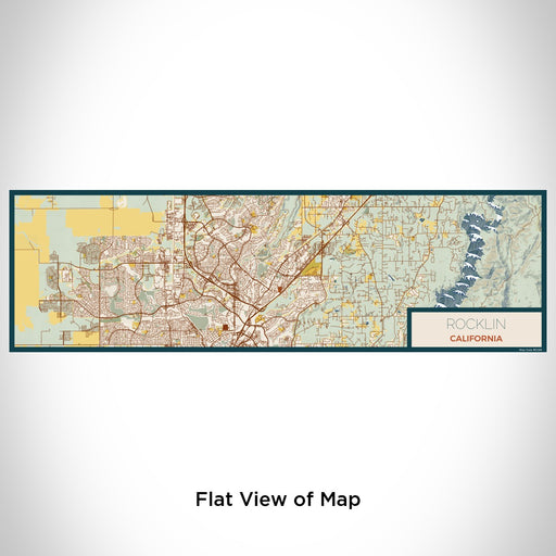 Flat View of Map Custom Rocklin California Map Enamel Mug in Woodblock