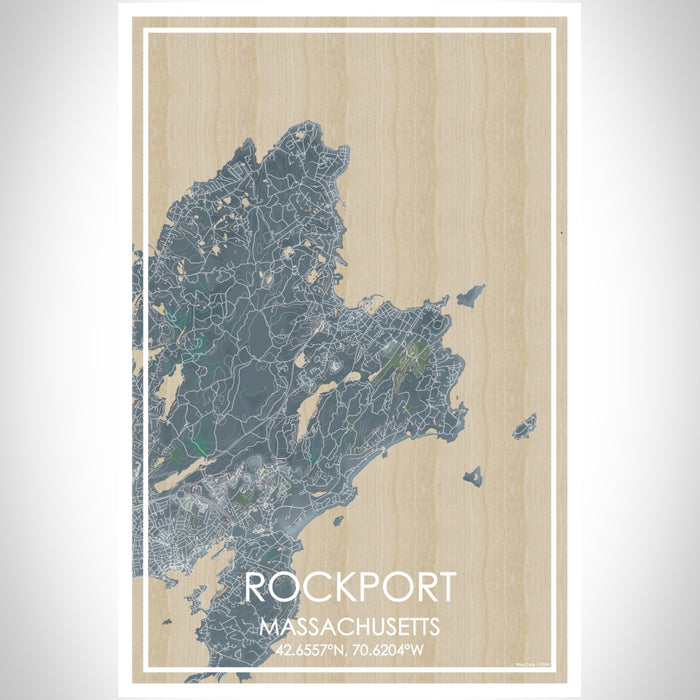 Rockport Massachusetts Map Print Portrait Orientation in Afternoon Style With Shaded Background