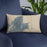 Custom Rockport Massachusetts Map Throw Pillow in Afternoon on Blue Colored Chair