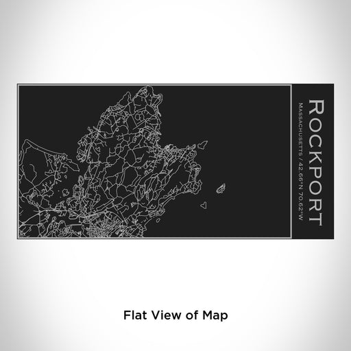 Rendered View of Rockport Massachusetts Map Engraving on 17oz Stainless Steel Insulated Cola Bottle in Black