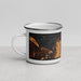 Left View Custom Rockport Massachusetts Map Enamel Mug in Ember