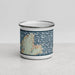 Front View Custom Rockport Massachusetts Map Enamel Mug in Woodblock