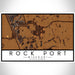 Rock Port Missouri Map Print Landscape Orientation in Ember Style With Shaded Background