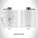 Rendered View of Rock Port Missouri Map Engraving on 6oz Stainless Steel Flask in White