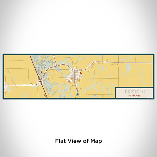 Flat View of Map Custom Rock Port Missouri Map Enamel Mug in Woodblock