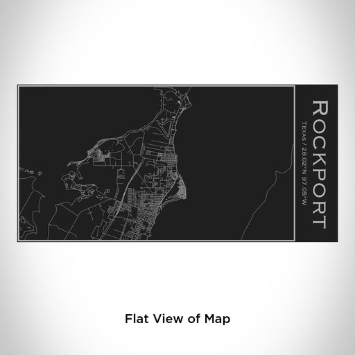 Rendered View of Rockport Texas Map Engraving on 17oz Stainless Steel Insulated Cola Bottle in Black