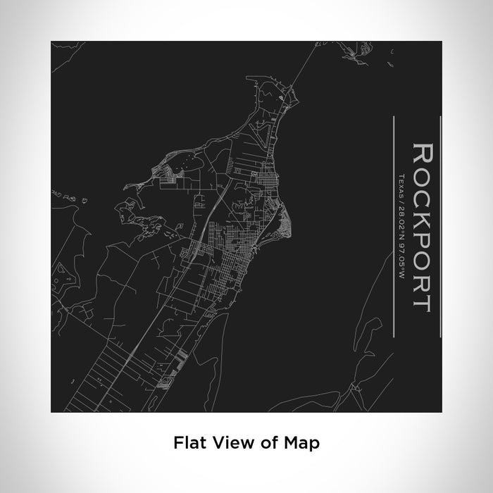 Rendered View of Rockport Texas Map Engraving on 17oz Stainless Steel Insulated Tumbler in Black