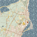 Rockport Texas Map Print in Woodblock Style Zoomed In Close Up Showing Details