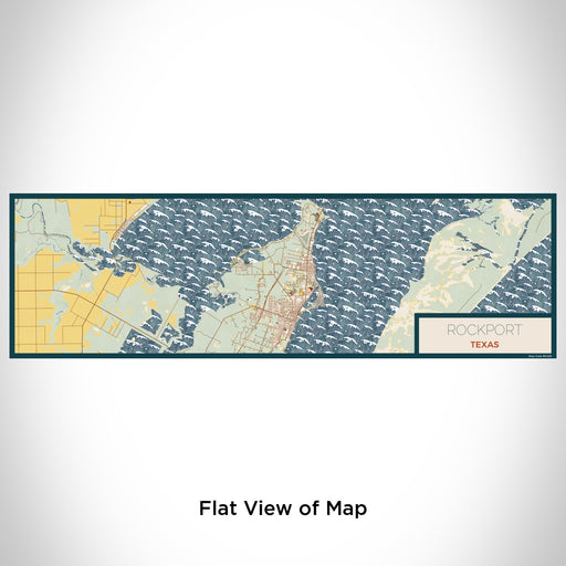 Flat View of Map Custom Rockport Texas Map Enamel Mug in Woodblock
