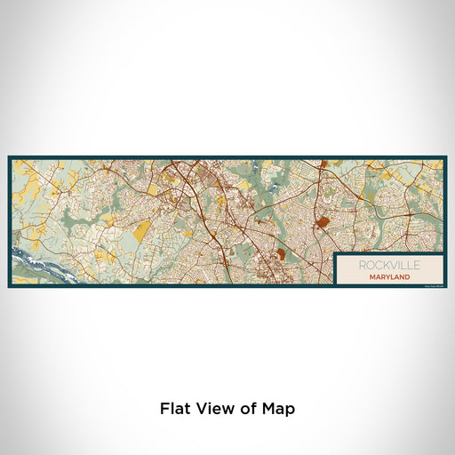 Flat View of Map Custom Rockville Maryland Map Enamel Mug in Woodblock