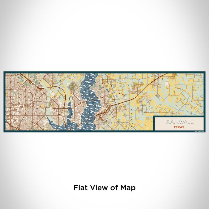 Flat View of Map Custom Rockwall Texas Map Enamel Mug in Woodblock