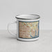 Left View Custom Rockwall Texas Map Enamel Mug in Woodblock