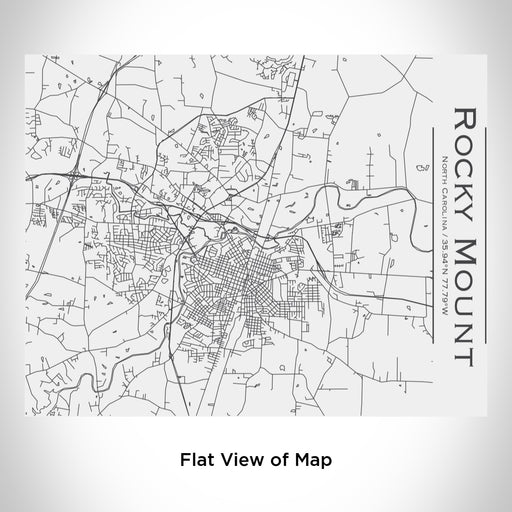 Rendered View of Rocky Mount North Carolina Map Engraving on 20oz Stainless Steel Insulated Bottle with Bamboo Top in White