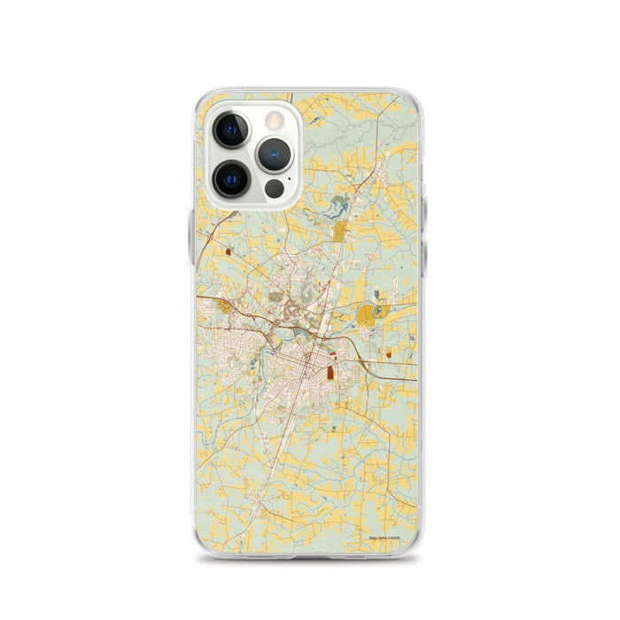 Custom Rocky Mount North Carolina Map iPhone 12 Pro Phone Case in Woodblock