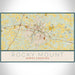 Rocky Mount North Carolina Map Print Landscape Orientation in Woodblock Style With Shaded Background