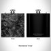 Rendered View of Rocky Mountain National Park Map Engraving on 6oz Stainless Steel Flask in Black