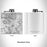 Rendered View of Rocky Mountain National Park Map Engraving on 6oz Stainless Steel Flask in White