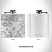 Rendered View of Rocky Mountain National Park Map Engraving on 6oz Stainless Steel Flask in White