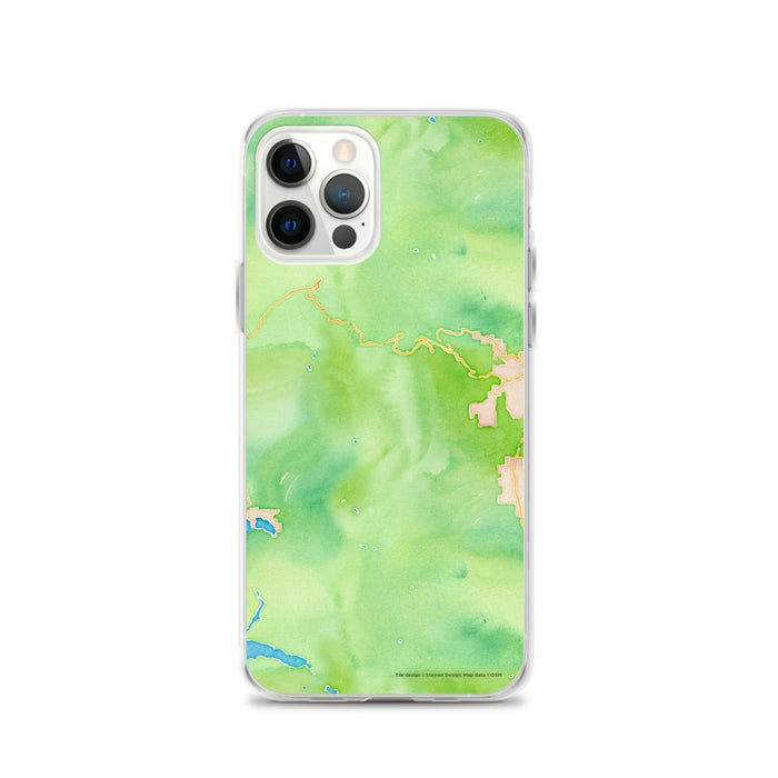 Custom Rocky Mountain National Park Map iPhone 12 Pro Phone Case in Watercolor