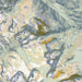 Rocky Mountain National Park Map Print in Woodblock Style Zoomed In Close Up Showing Details