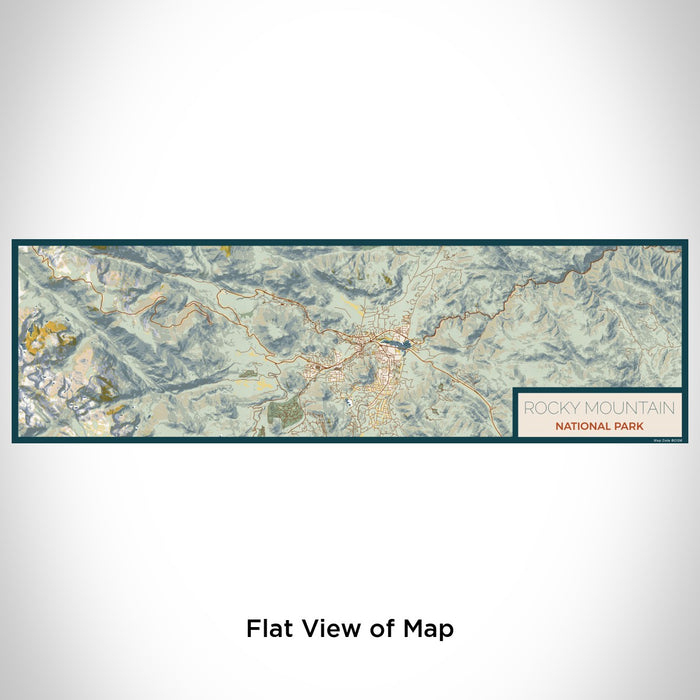 Flat View of Map Custom Rocky Mountain National Park Map Enamel Mug in Woodblock