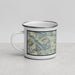 Left View Custom Rocky Mountain National Park Map Enamel Mug in Woodblock