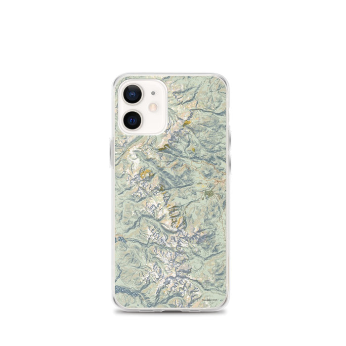 Custom Rocky Mountain National Park Map iPhone 12 mini Phone Case in Woodblock