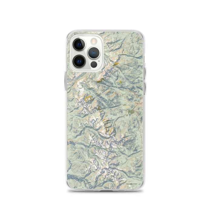 Custom Rocky Mountain National Park Map iPhone 12 Pro Phone Case in Woodblock