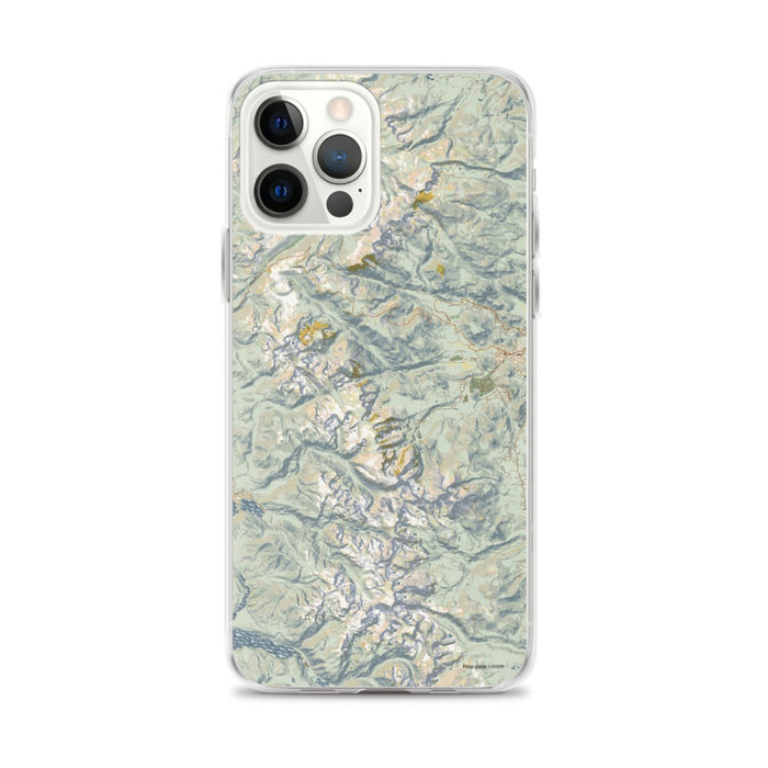 Custom Rocky Mountain National Park Map iPhone 12 Pro Max Phone Case in Woodblock