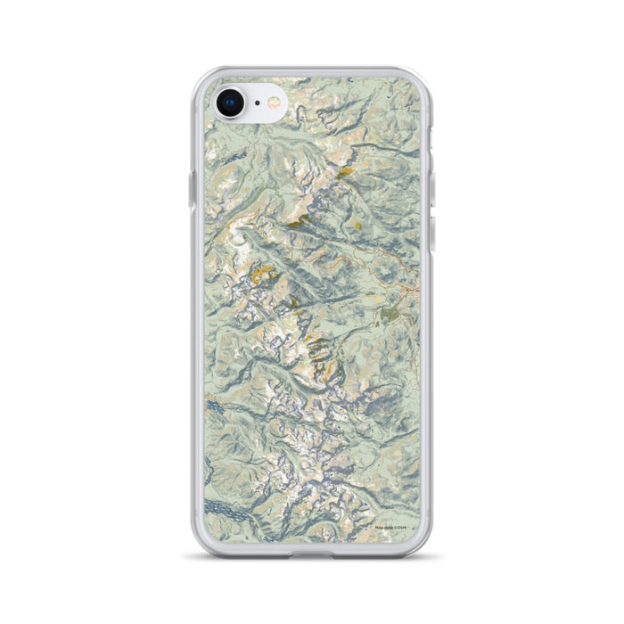Custom Rocky Mountain National Park Map iPhone SE Phone Case in Woodblock