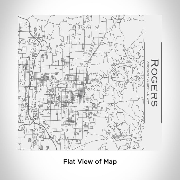 Rendered View of Rogers Arkansas Map Engraving on 17oz Stainless Steel Insulated Tumbler in White