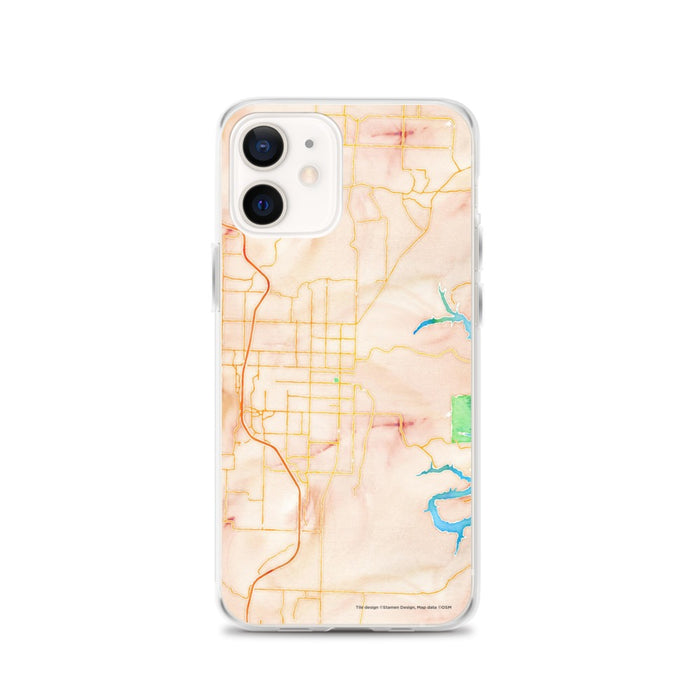 Custom Rogers Arkansas Map iPhone 12 Phone Case in Watercolor