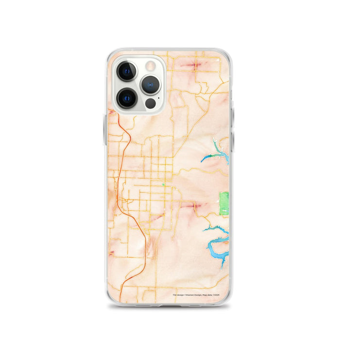 Custom Rogers Arkansas Map iPhone 12 Pro Phone Case in Watercolor
