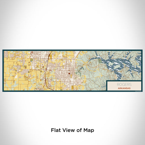 Flat View of Map Custom Rogers Arkansas Map Enamel Mug in Woodblock