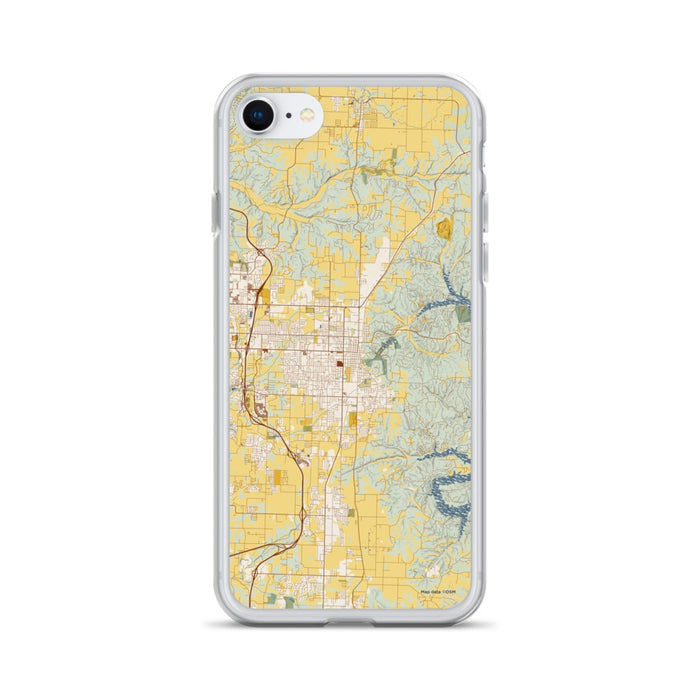 Custom Rogers Arkansas Map iPhone SE Phone Case in Woodblock