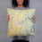 Person holding 18x18 Custom Rogers Arkansas Map Throw Pillow in Woodblock