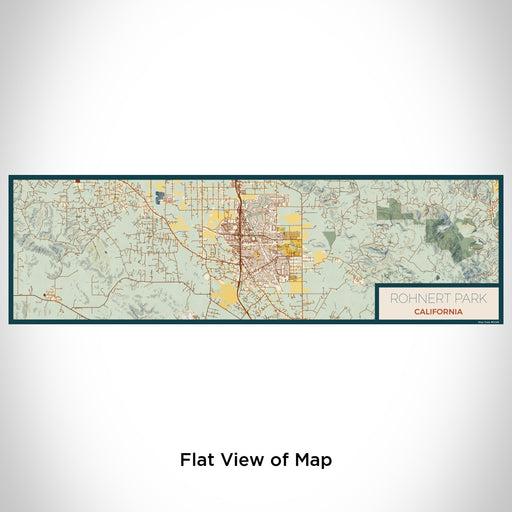 Flat View of Map Custom Rohnert Park California Map Enamel Mug in Woodblock