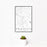 12x18 Rolesville North Carolina Map Print Portrait Orientation in Classic Style With Small Cactus Plant in White Planter