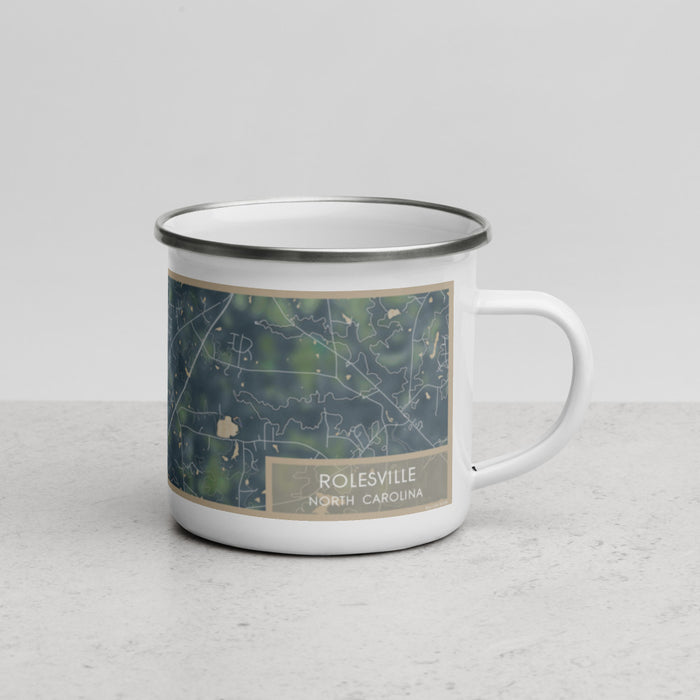 Right View Custom Rolesville North Carolina Map Enamel Mug in Afternoon