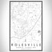 Rolesville North Carolina Map Print Portrait Orientation in Classic Style With Shaded Background
