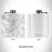 Rendered View of Rolesville North Carolina Map Engraving on 6oz Stainless Steel Flask in White