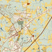 Rolesville North Carolina Map Print in Woodblock Style Zoomed In Close Up Showing Details