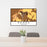 24x36 Ronda Spain Map Print Lanscape Orientation in Ember Style Behind 2 Chairs Table and Potted Plant