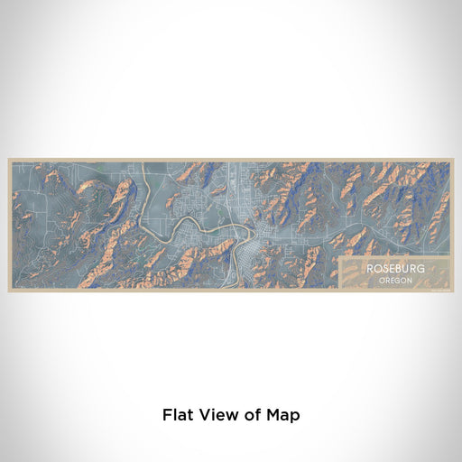 Flat View of Map Custom Roseburg Oregon Map Enamel Mug in Afternoon
